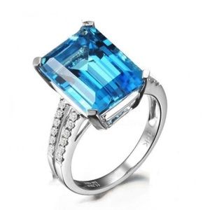 5CTW Genuine Aquamarine Ring